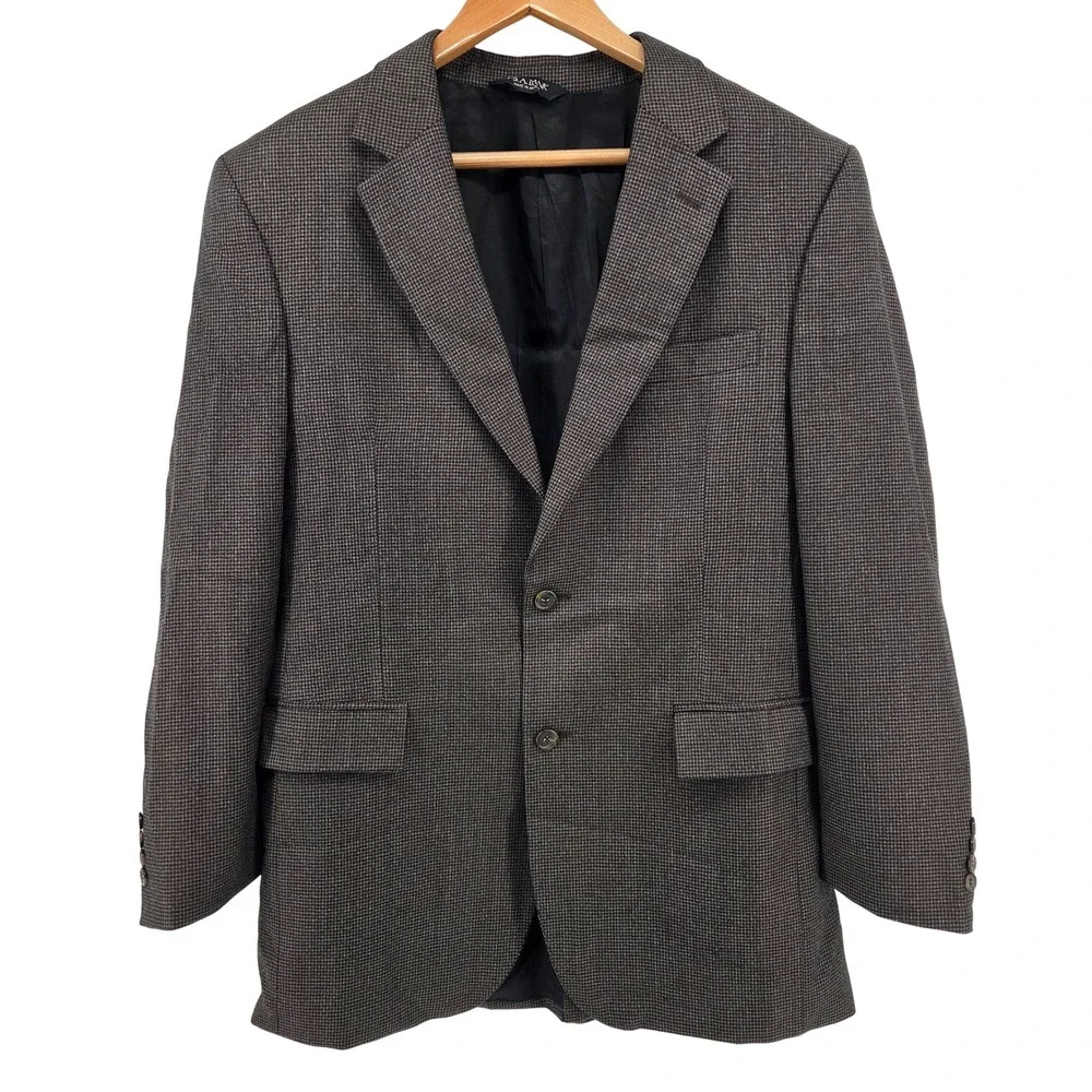 JOS A BANK Mens‎ Wool Blazer Sport Coat Jacket Size 41L Brown Houndstooth
